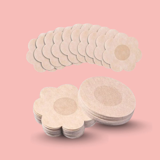 Boob Tape + Silicon Nipple Cover + Disposable Nipple Cover+ Adhesive Removal Spray