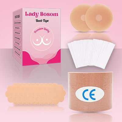 Boob Tape for Brest Lift with Nipple Cover and Strips -  5cm Width & 4m Lenght Boobtape